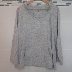 Sonoma Light Heather Gray No Zip Hoodie Top